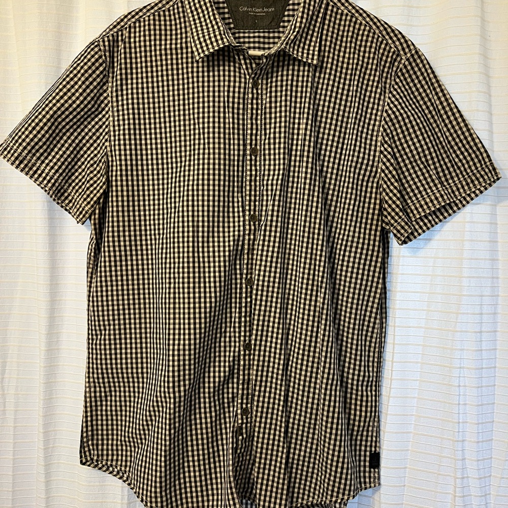 Calvin Klein Jeans Black and White Gingham Shirt